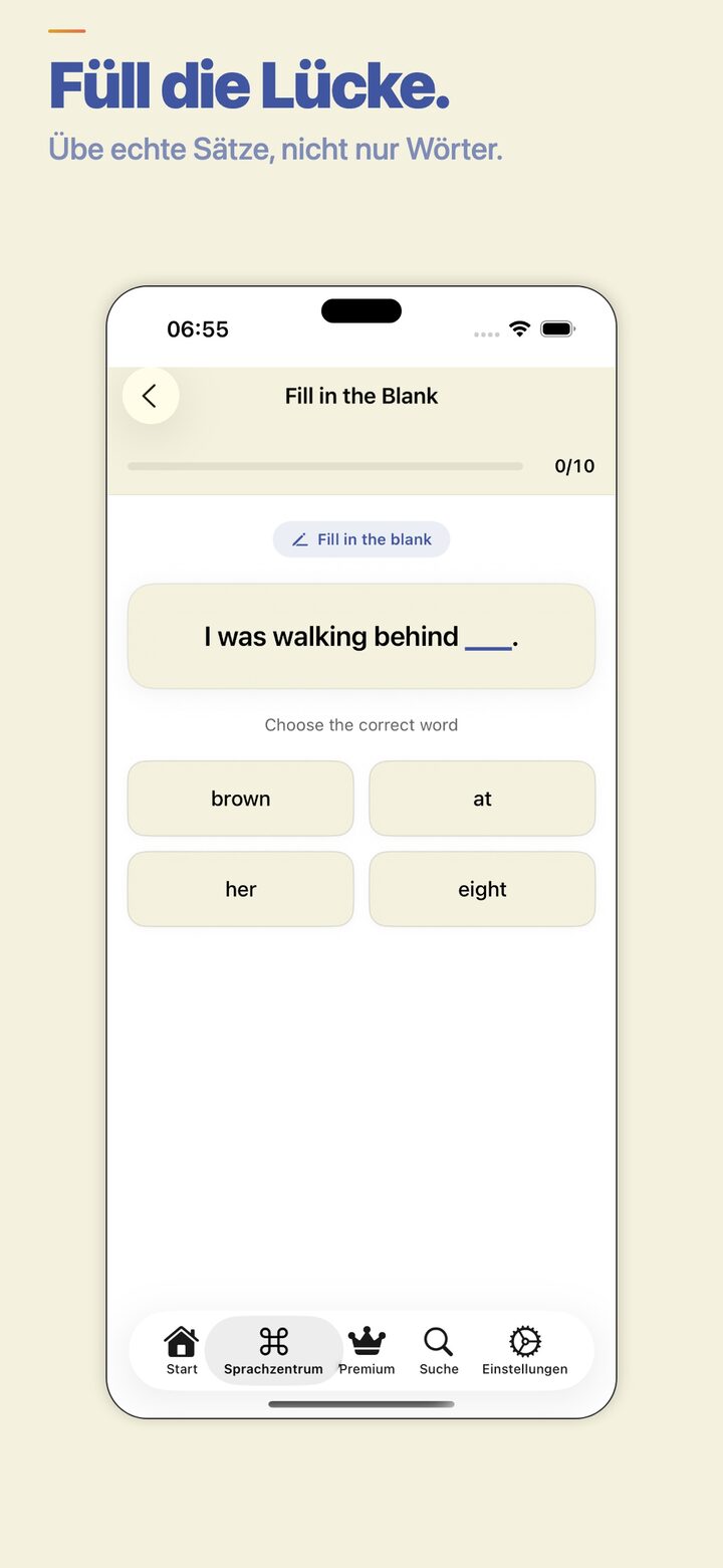 Fill-in-the-blank exercise for vocabulary practice