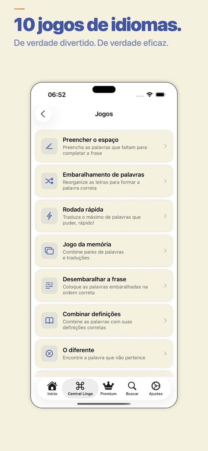 Games hub — practise vocabulary with word games