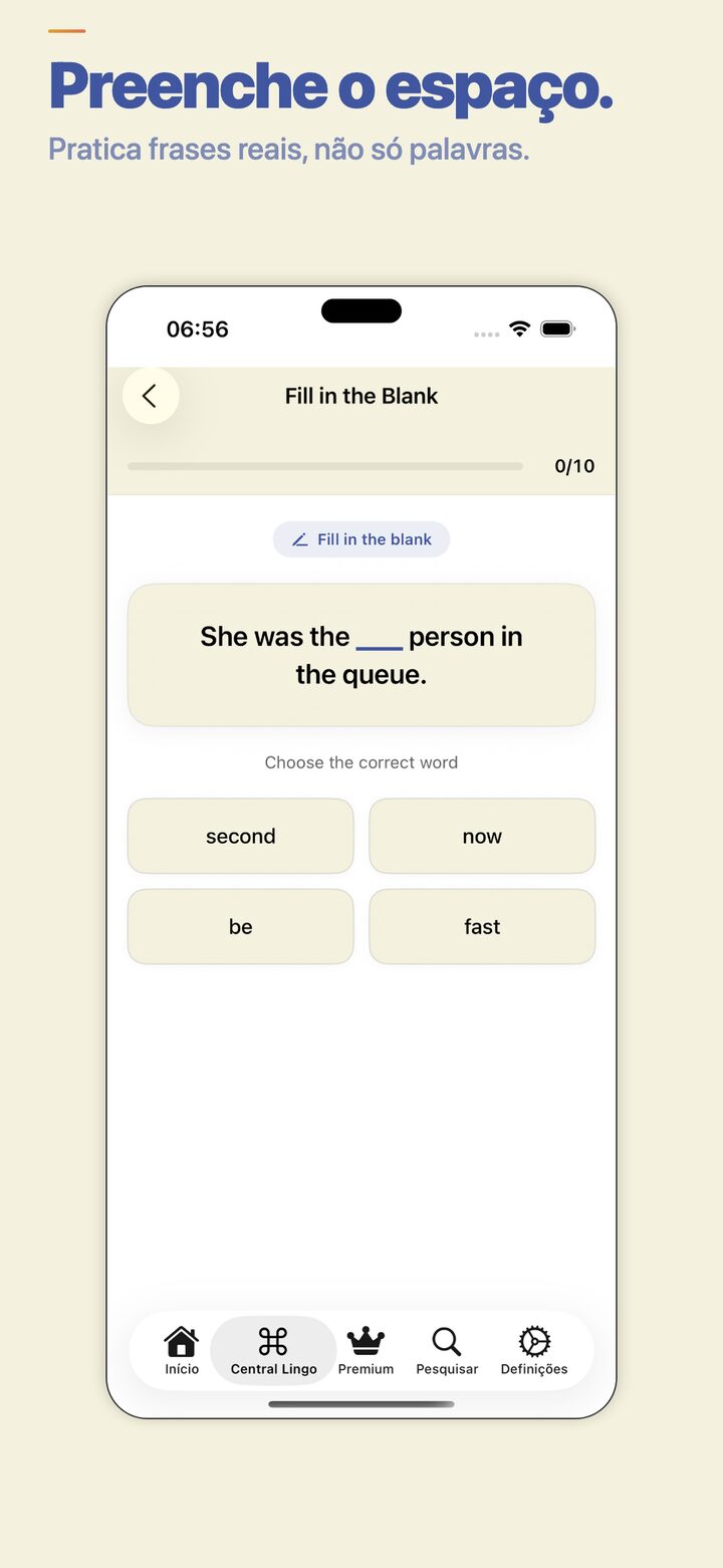 Fill-in-the-blank exercise for vocabulary practice